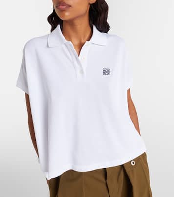 Asymmetric cotton piqué polo shirt | Loewe