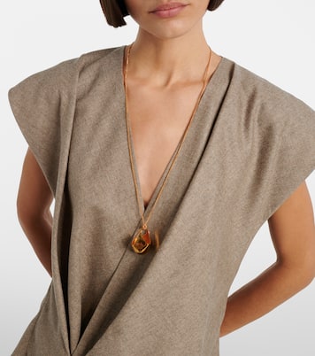 Lotus Small gold-plated pendant necklace | Khaite