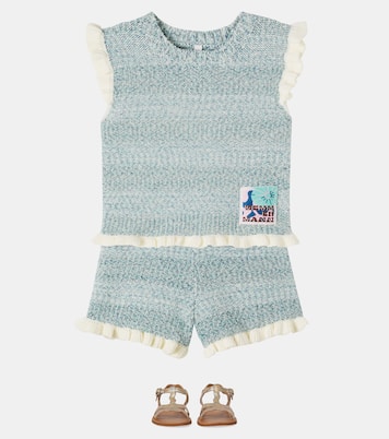 Ruffled striped cotton-blend shorts | Zimmermann Kids