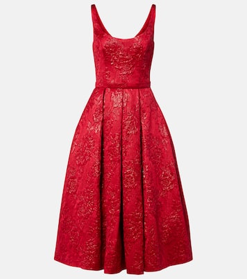 Asher floral jacquard midi dress | Safiyaa