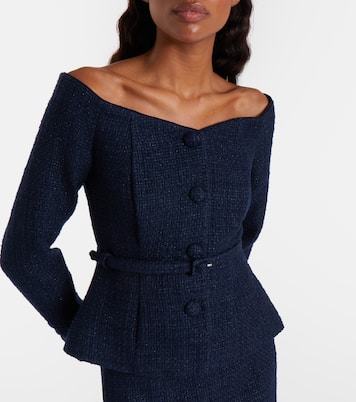 Off-Shoulder-Top aus Bouclé | Roland Mouret