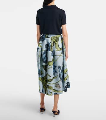 Floral cotton poplin midi skirt | Erdem