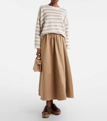 Leather wedge sandals | Brunello Cucinelli