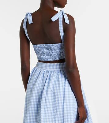 Top crop Alba in popeline di cotone a quadri | Bananhot