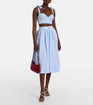 Top crop Alba in popeline di cotone a quadri | Bananhot