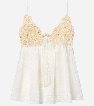 Alessia crochet-trimmed cotton gauze top | Ulla Johnson