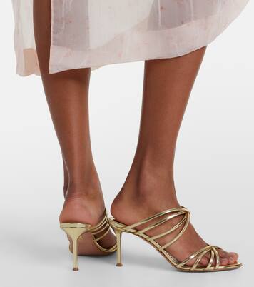 Tell Me mirrored leather mules | Aquazzura