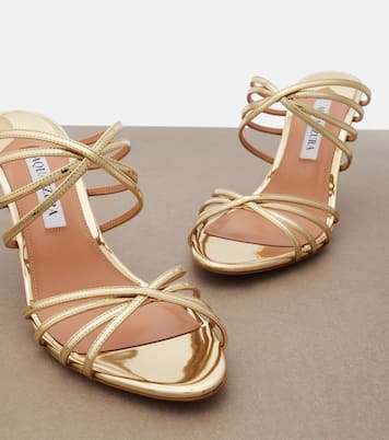 Tell Me mirrored leather mules | Aquazzura