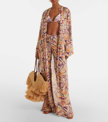 Caftán Chloe de georgette estampado | Alexandra Miro