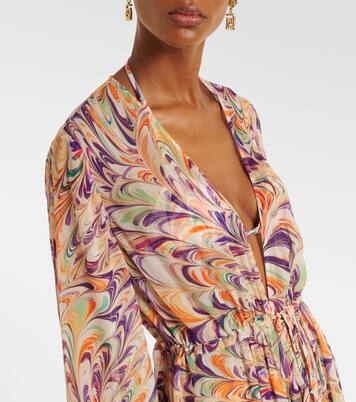 Caftán Chloe de georgette estampado | Alexandra Miro