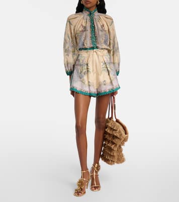 Indra printed linen shorts | Zimmermann
