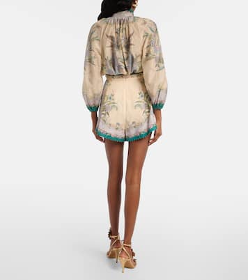 Indra printed linen shorts | Zimmermann