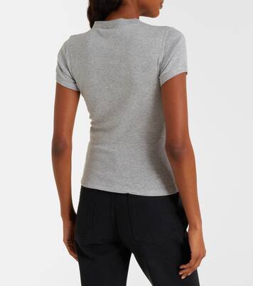 Cassandre ribbed-knit cotton T-shirt | Saint Laurent
