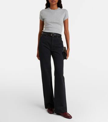 Cassandre ribbed-knit cotton T-shirt | Saint Laurent