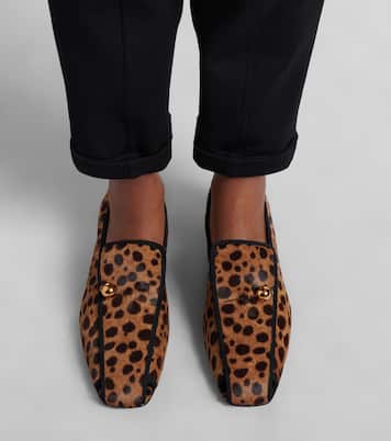 Showtime leopard-print calf hair loafer pumps | Herbert Levine