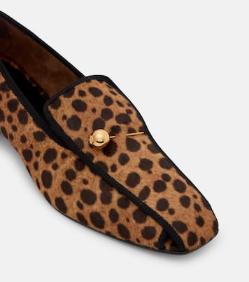 Showtime leopard-print calf hair loafer pumps | Herbert Levine
