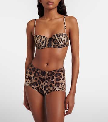 Leopard-print bikini top | Dolce&Gabbana