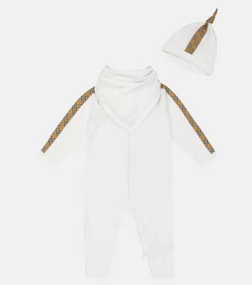 Baby onesie, bib and hat set | Burberry Kids