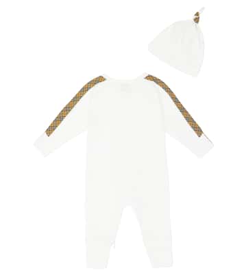 Baby onesie, bib and hat set | Burberry Kids
