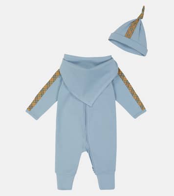 Baby onesie, bib and hat set | Burberry Kids