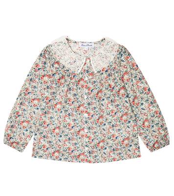 Lace-trimmed floral cotton blouse | Tartine et Chocolat