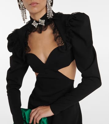 Robe en laine mélangée en dentelle | Alessandra Rich