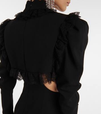 Robe en laine mélangée en dentelle | Alessandra Rich