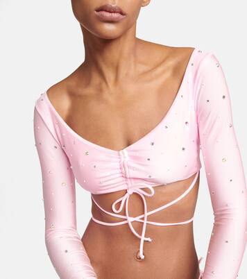 Bikini froncé à cristaux | Alessandra Rich