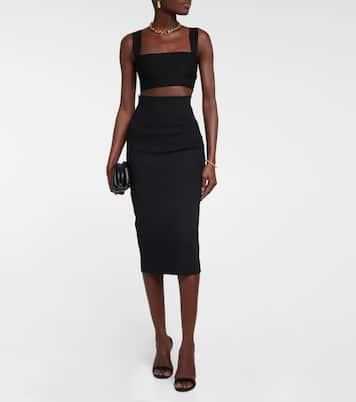 VB Body high-rise knit midi skirt | Victoria Beckham