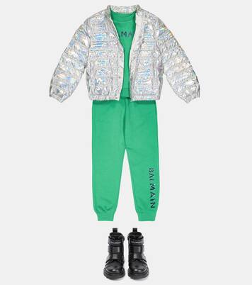 Quilted metallic jacket | Balmain Kids
