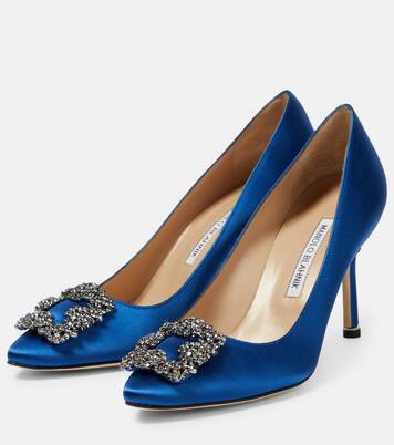 Hangisi 90 embellished satin pumps | Manolo Blahnik