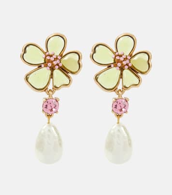 Floral embellished drop earrings | Oscar de la Renta
