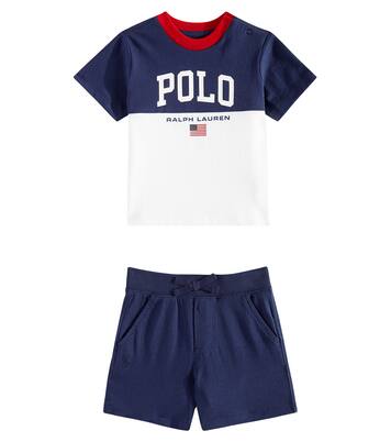 Baby logo cotton T-shirt and shorts set | Polo Ralph Lauren Kids