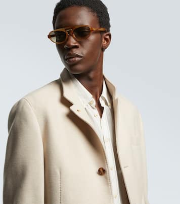 Tortoiseshell-effect browline sunglasses | Brunello Cucinelli