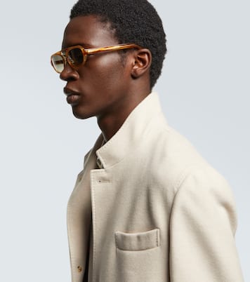 Tortoiseshell-effect browline sunglasses | Brunello Cucinelli