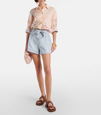 High-rise denim shorts | Zimmermann
