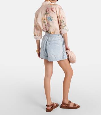 High-rise denim shorts | Zimmermann
