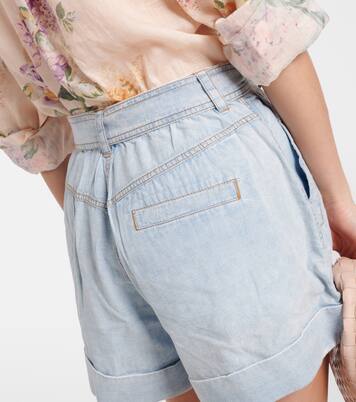 High-rise denim shorts | Zimmermann