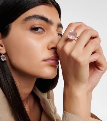 14kt gold ring with topaz and diamonds | Mateo