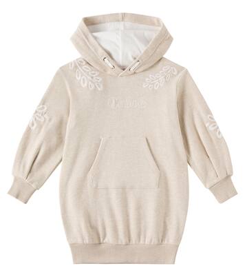 Robe sweat-shirt en coton à logo | Chloé Kids