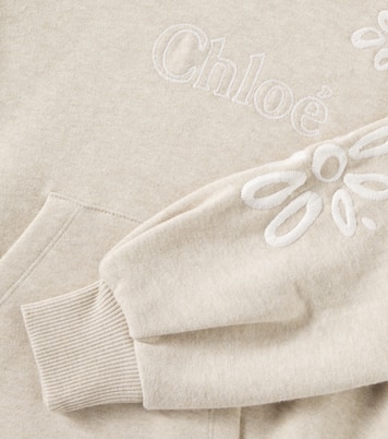 Robe sweat-shirt en coton à logo | Chloé Kids