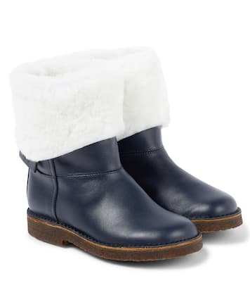 Shearling-trimmed leather boots | PèPè