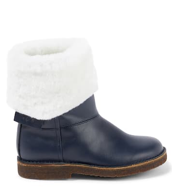 Shearling-trimmed leather boots | PèPè