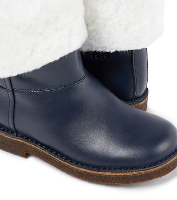 Shearling-trimmed leather boots | PèPè