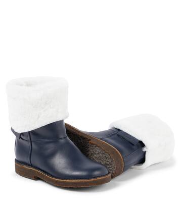 Shearling-trimmed leather boots | PèPè