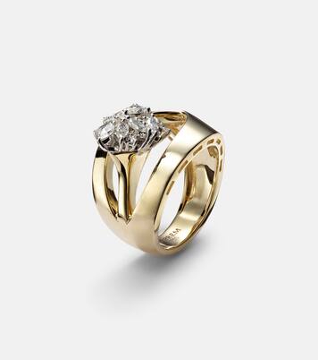 Anello Golden Strada in oro 18kt con diamanti | Yeprem