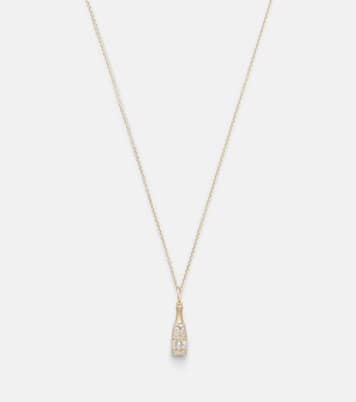 Champagne Bottle 14kt gold pendant necklace with diamonds | Sydney Evan
