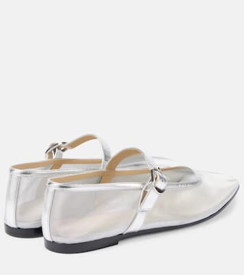 Leather-trimmed mesh ballet flats | Le Monde Béryl