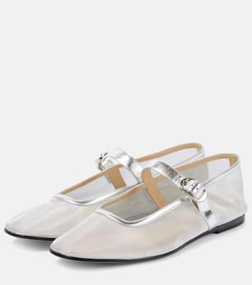 Leather-trimmed mesh ballet flats | Le Monde Béryl