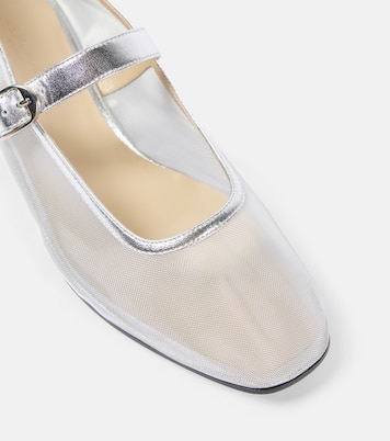 Leather-trimmed mesh ballet flats | Le Monde Béryl